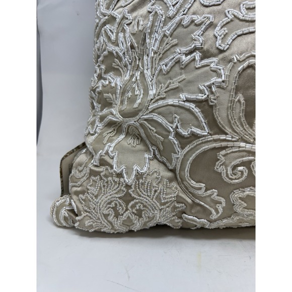 Glass Beaded Pillow By Elizabeth Phillips Handmade Rare New With Tags 22x22 - Picture 3 of 10